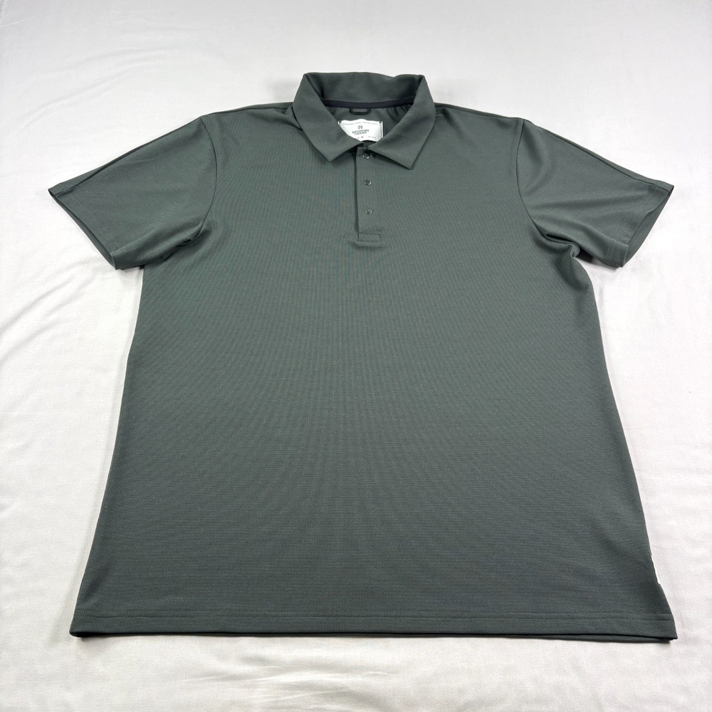 Reigning Champ Shirt Mens Large Gray Golf Polo Snap Collar Stretch Performance